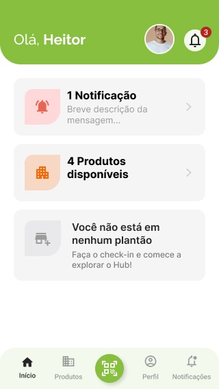 Tela inicial do Hypnohub, fora de plantão